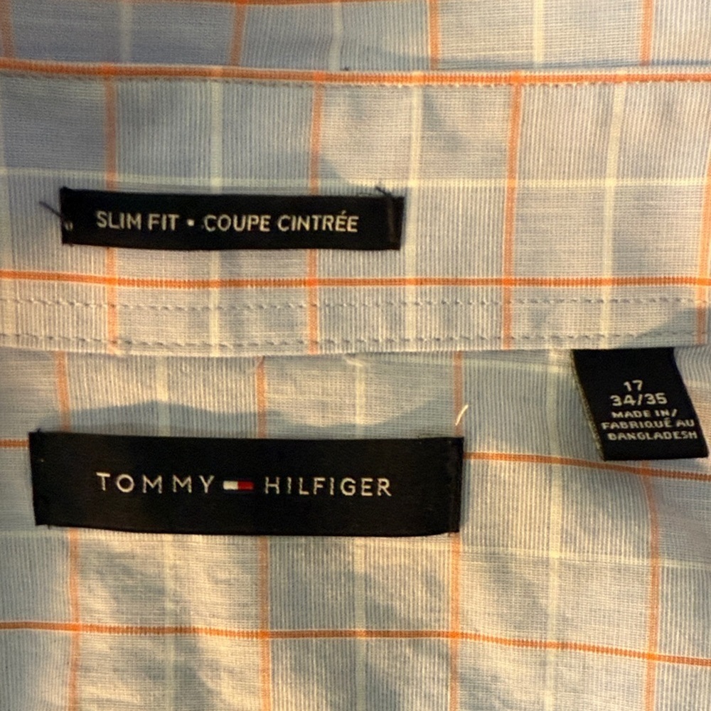 Tommy Hilfiger, Men's Blue Checkered Shirt - Picture 3 of 5